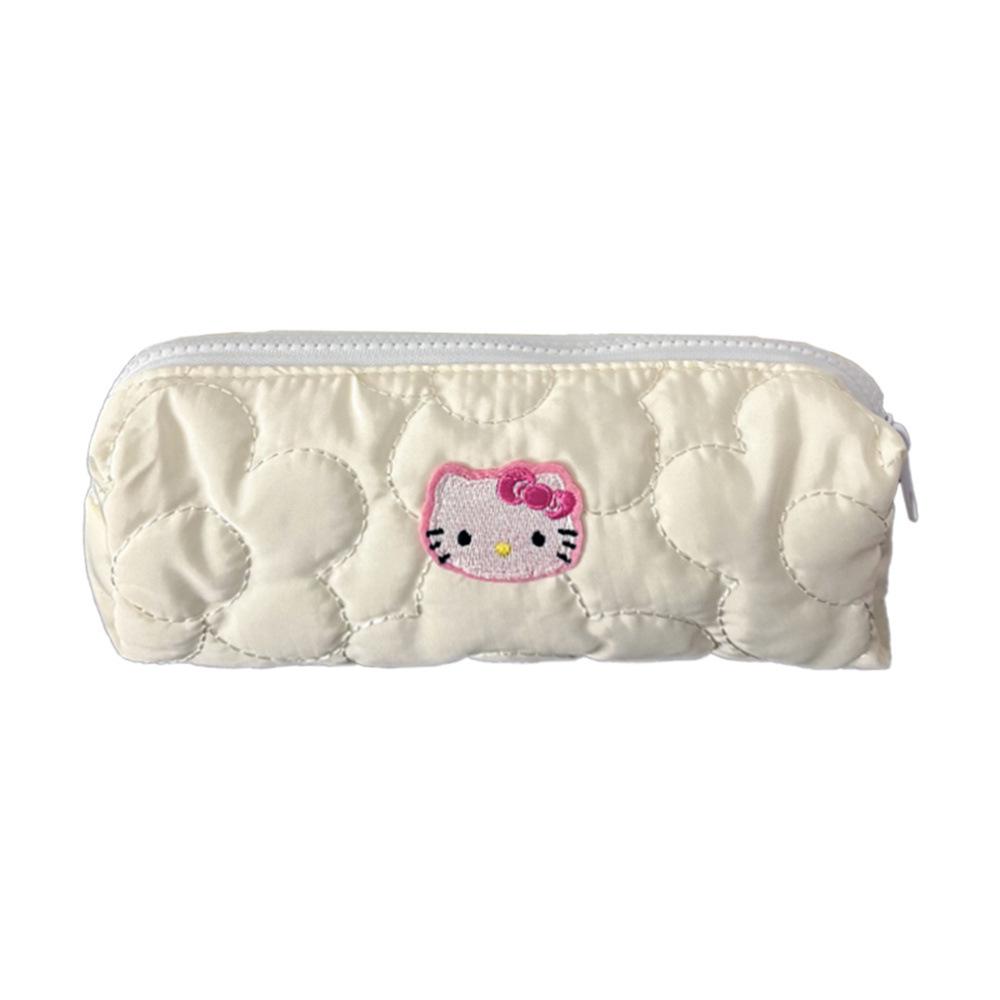Pink Girly Heart Japanese Cat Zipper Pencil & Makeup Bag