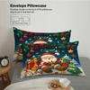3pcs Cartoon Santa Claus Printed Chipless Duvet Cover Set, Multi Size Dormitory Bedroom, Soft and Comfortable, Machine Washable