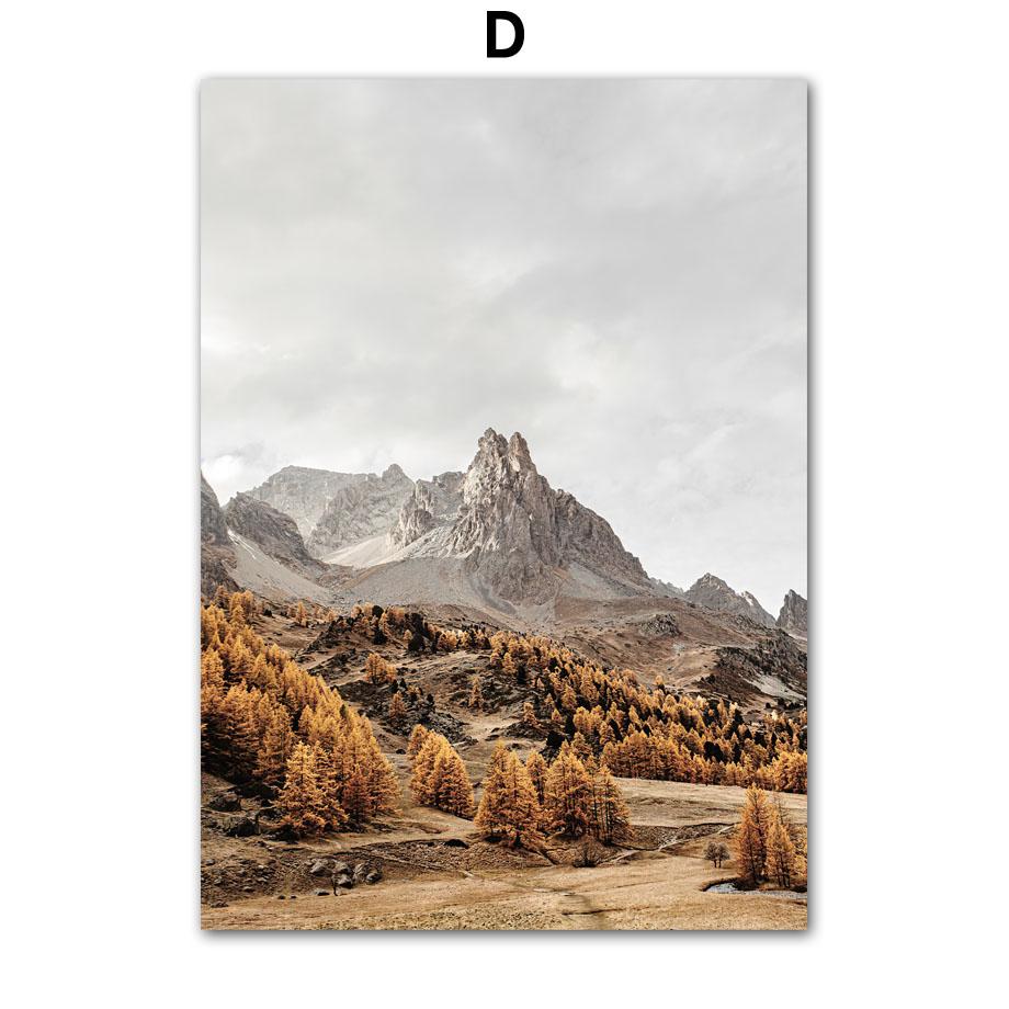 Pădure de toamnă Frunze căzute Silent Lake House Wall Art Prints Home Decor Pictures Pânză Pictură Postere Living Room Decor