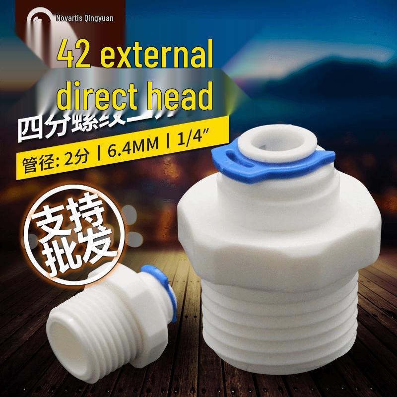 Water Purifier Quick Connect Fitting Adapter: 1/4, 3/8, 1/2 Inch with 1/2 Thread, Including Tee Elbow and Straight Connector
