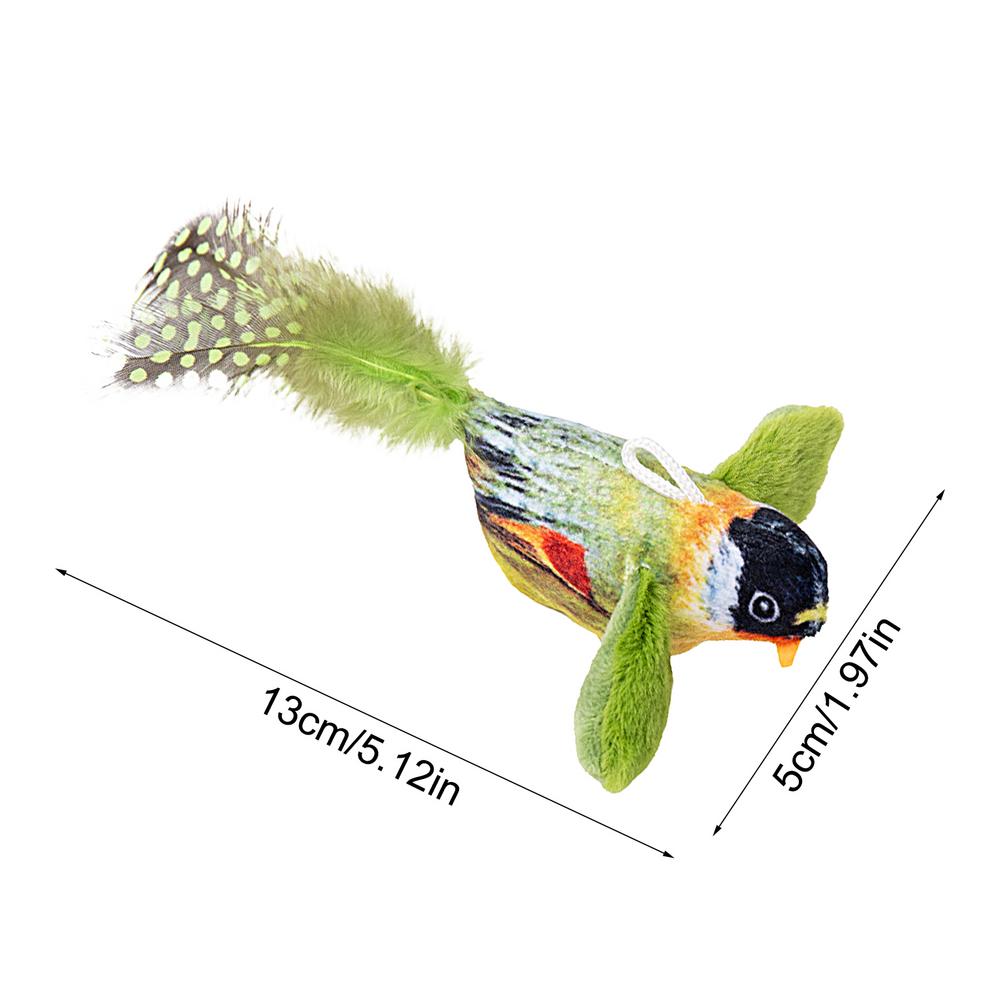 Bird Cat Toy Interactive Chew Toy for Cats Kitten Chirping Bird Toy Simulated Squeaky Cat Toy for Bored Indoor Cats Cute Teaser