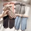 Damen Winterhandschuhe aus dickem Plüsch, modisch, warm, Wildleder, Outdoor, Guantes, Lady, Touchscreen, Fahrhandschuhe, Sport, Radfahren