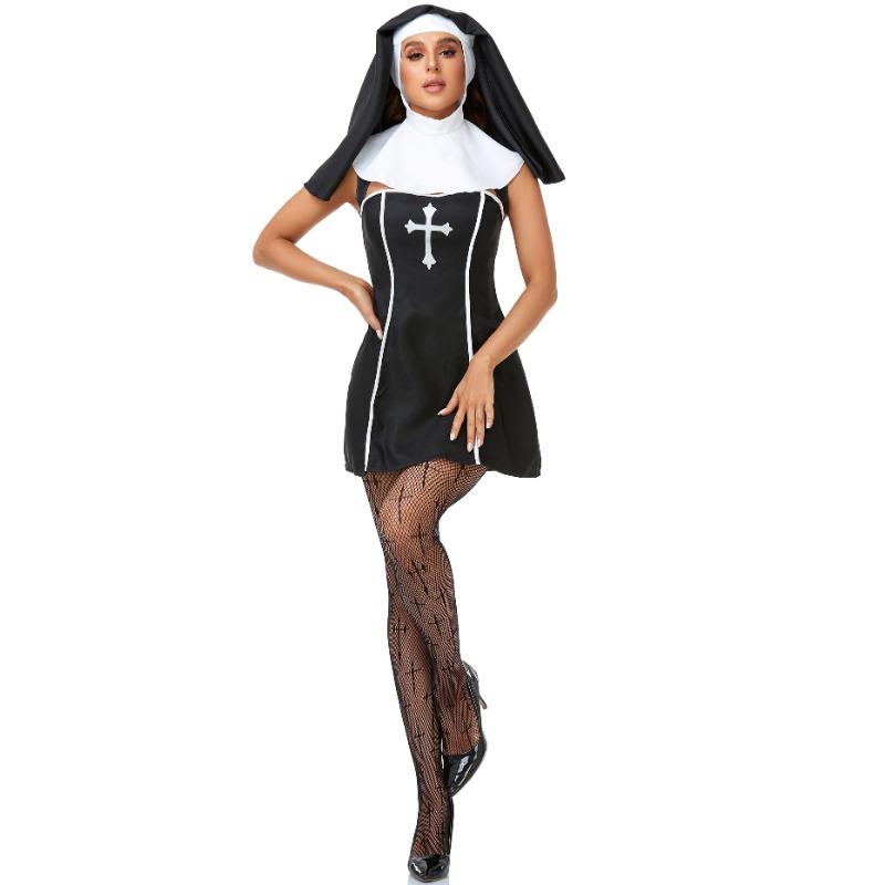 M-XL Halloween Costume, Cosplay, Nun Costume, Nun, Cosplay, Stage Performance Uniform