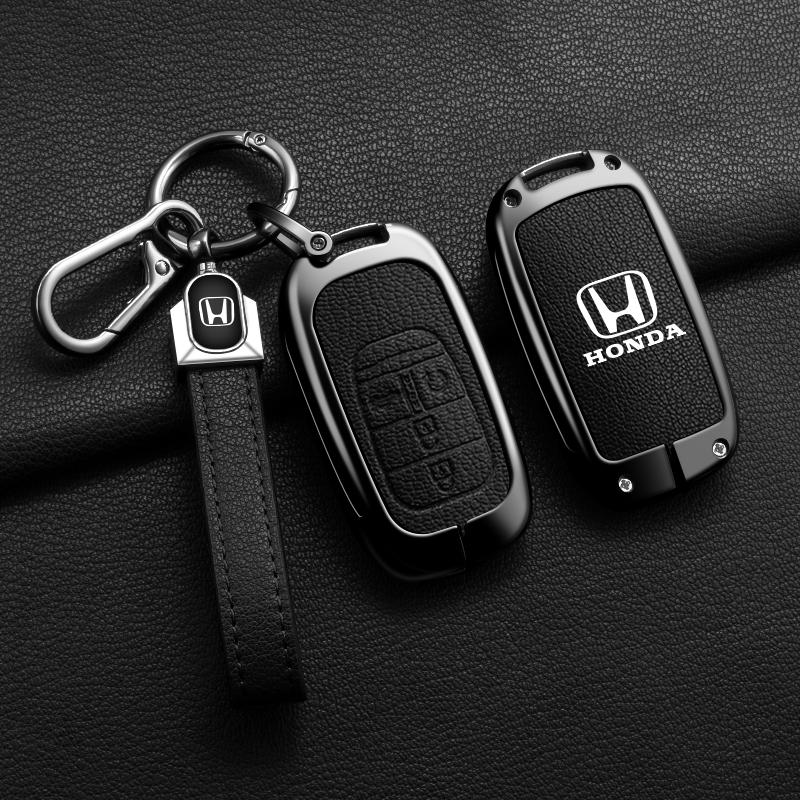 Leather Car Smart Remote Zinc Alloy Key Case Cover Protector for Honda 2023 2024 Accord Civic HR-V CR-V Pilot Sport SI EX EX-L