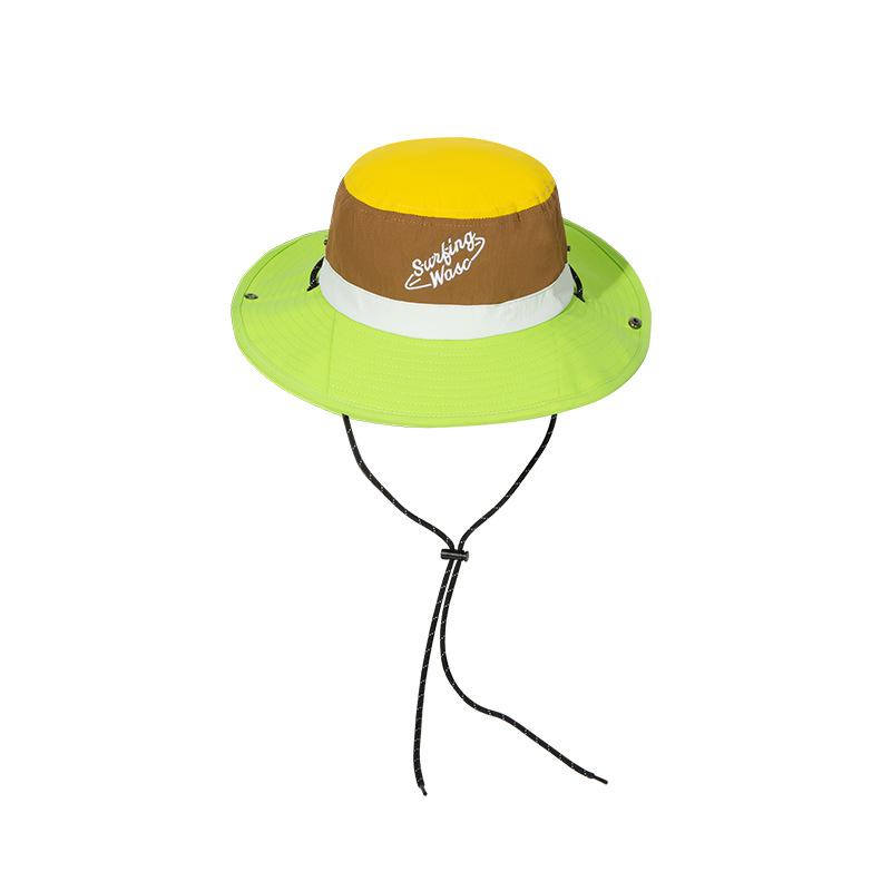 Waterproof color matching surf hat large brim sunshade sunscreen bucket hat quick drying outdoor street basin hat