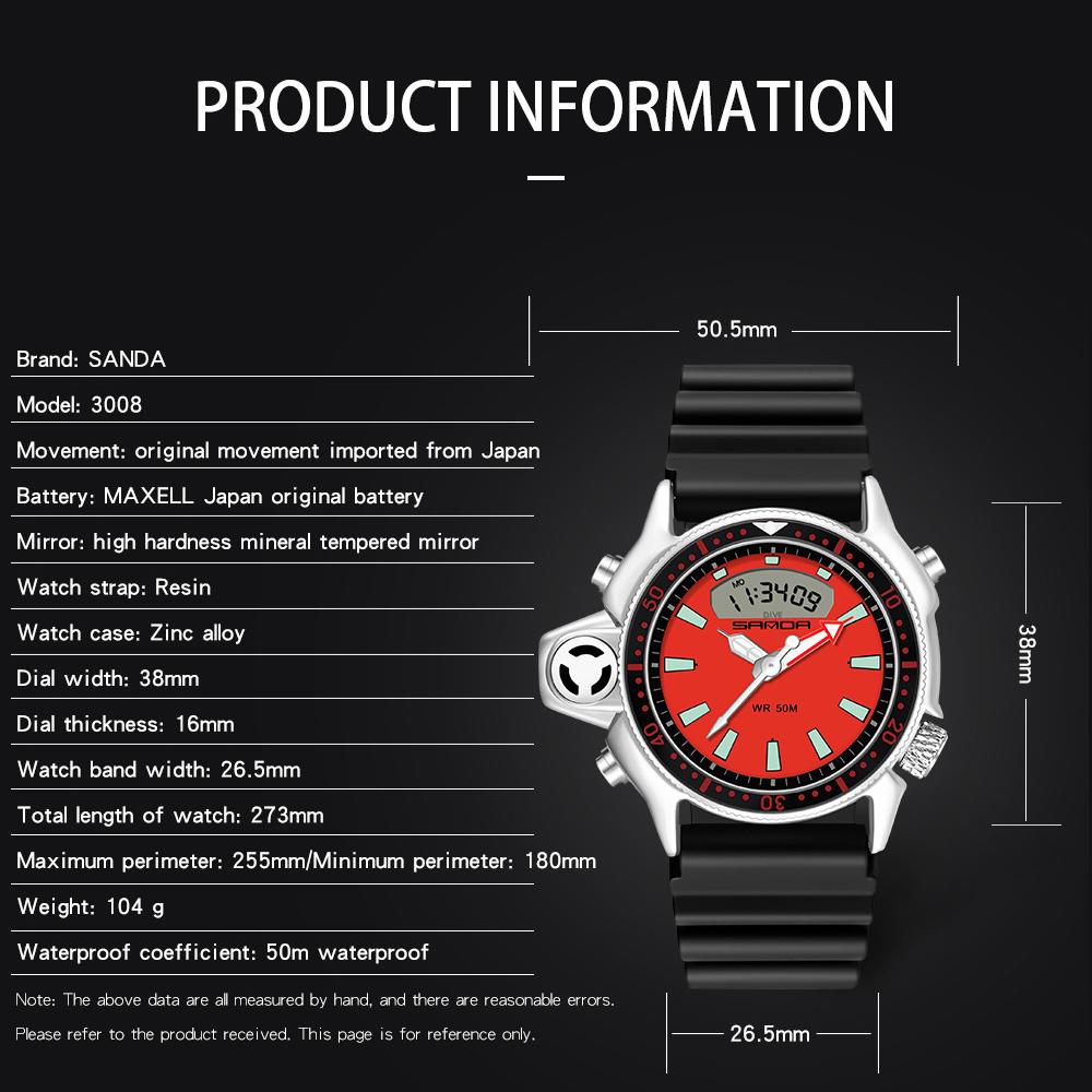 relógio sanda 3008