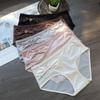 Women's Satin Sexy Mesh Low Waist Breathable Comfortable Antibacterial Briefs Underwear