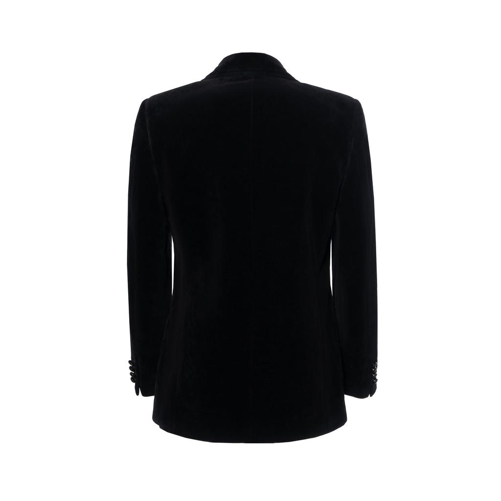 velvet single-breasted blazer 648932-Z8AMW-1000