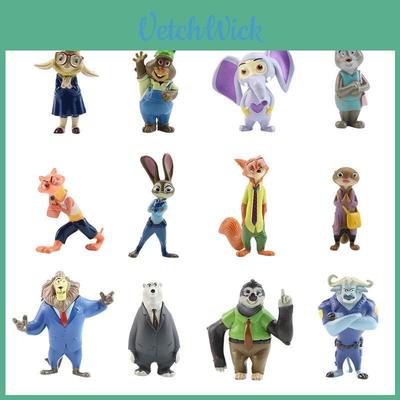 Vibrant 12pcs Zootopia Mini Doll Figures Featuring Judy Hopps And Nick Wilde For Kids