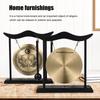Copper Gong With Mallet Sturdy Handicraft Vintage Pattern Brass nament Desktop Figurines Miniatures Chinese