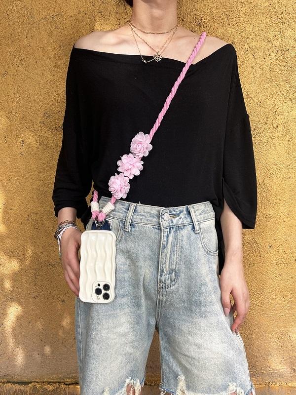 Handcrafted, Colorful Phone Lanyard Adjustable Floral Accessories Pendant Camera Backpack Pendant Phone
