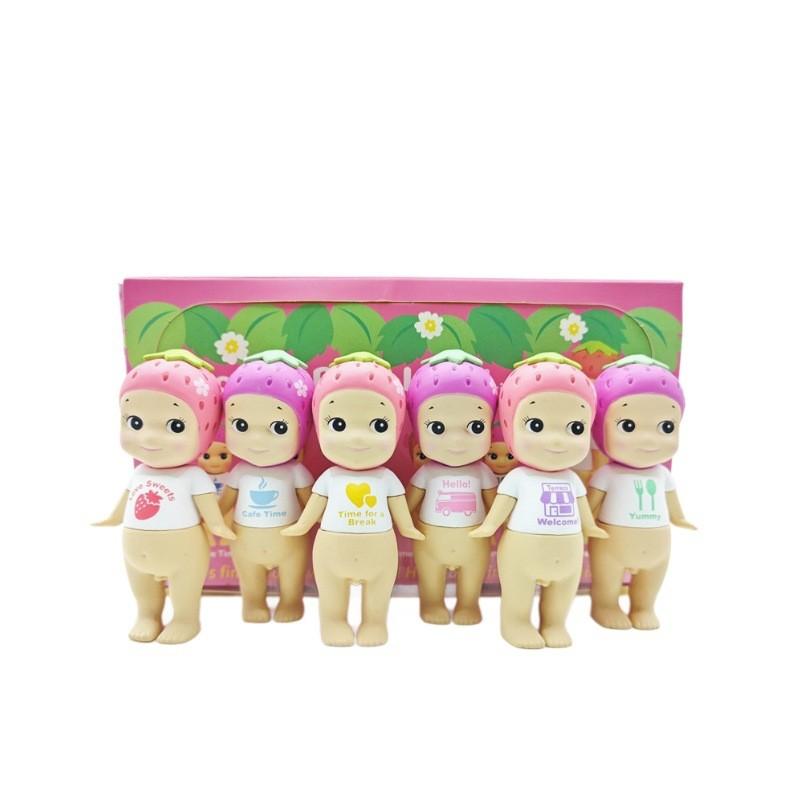 Entzückende Erdbeer-Engel-Figuren Blind Box PVC Sammelspielzeug für Kuchen Geschenke