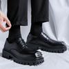 Fashion Trendy men's thick soled men's leather shoes Fashionable and personalized design style leisure business height increasing shoes