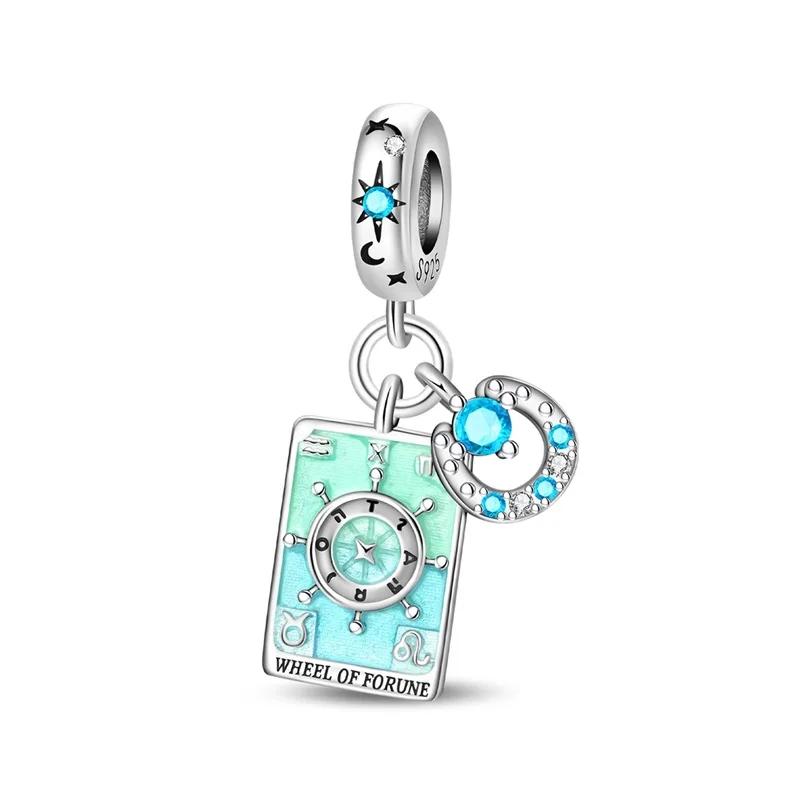 Carte Tarocchi Originali in Rame Morte Dio Posizione Eretta Charms Perline Adatte per Collane Braccialetti Regali Fai da Te Gioielli Raffinati
