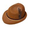 Oktoberfest green jazz hat, grey non-woven styling jazz feather party hat performance hat