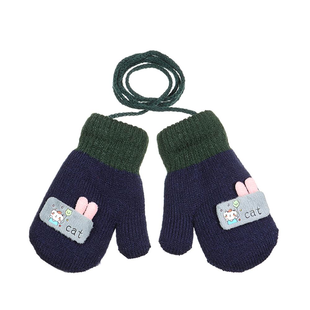 1-6Years Boy Girl Baby Thicken Mittens Hand Gloves Winter Children Kids Knitted Gloves Warm Rope Mittens Wool Keep Warm Gloves
