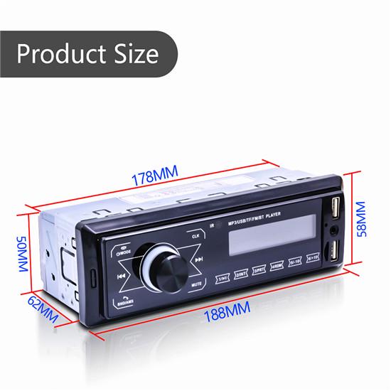 Único 1 Din Som Automotivo MP3 Player No Painel Bluetooth Aux-In Rádio Unidade Principal Botões de Toque