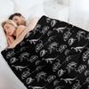 Vintage Museum Dinosaurs and Skeletons X-Rays On Black Throw Blanket Nap Manga Thermals For Travel Sofa Throw Blankets