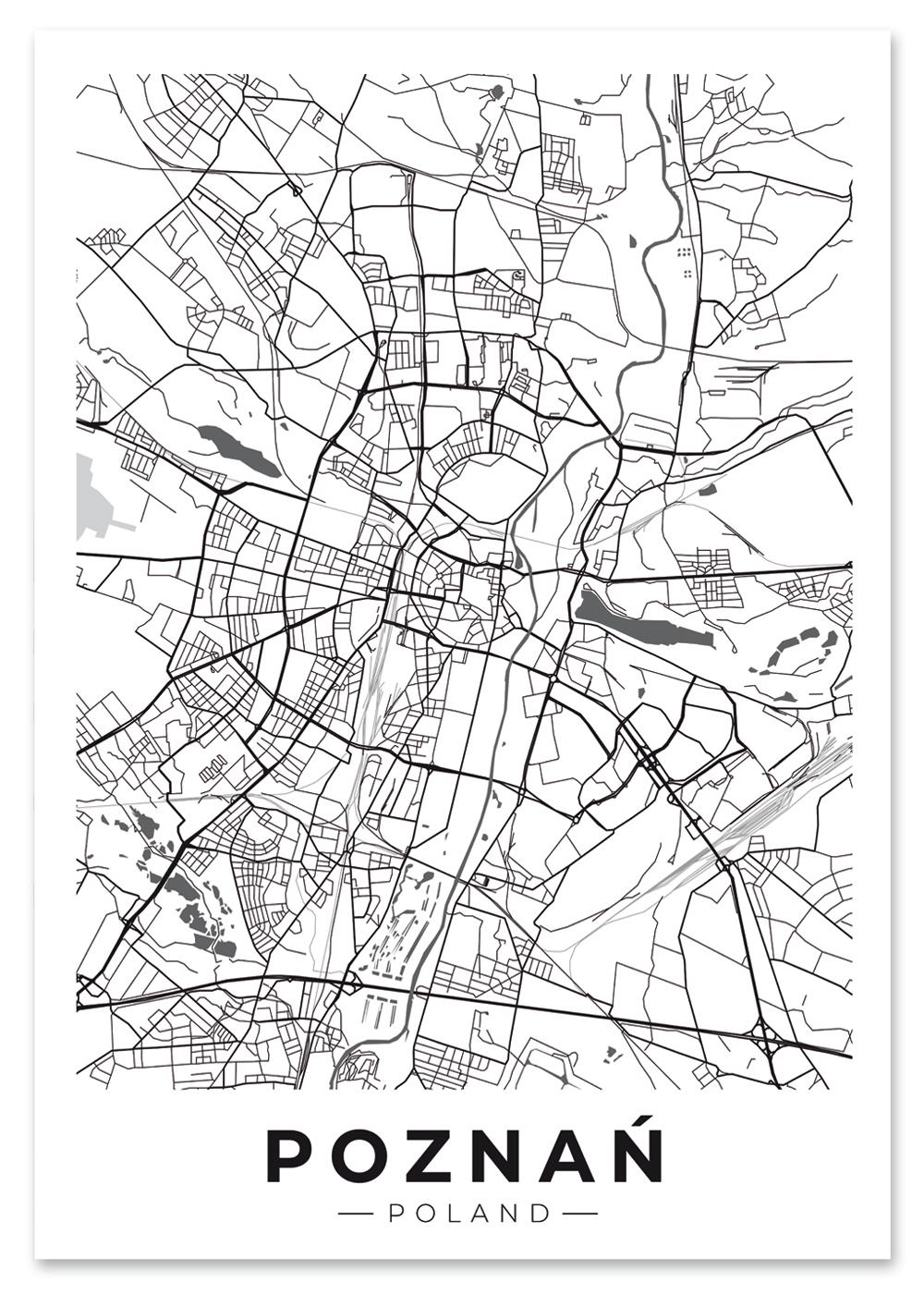 Plakat plan miasta Poznań