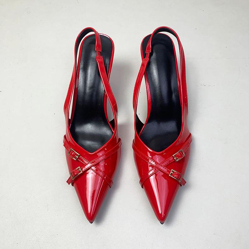 Fashion New In Women Heels Pumps Shoes Fashion Shallow Female Slip On Slingbacks High Heels Shoes For Ladies Footwear Big Size 43
