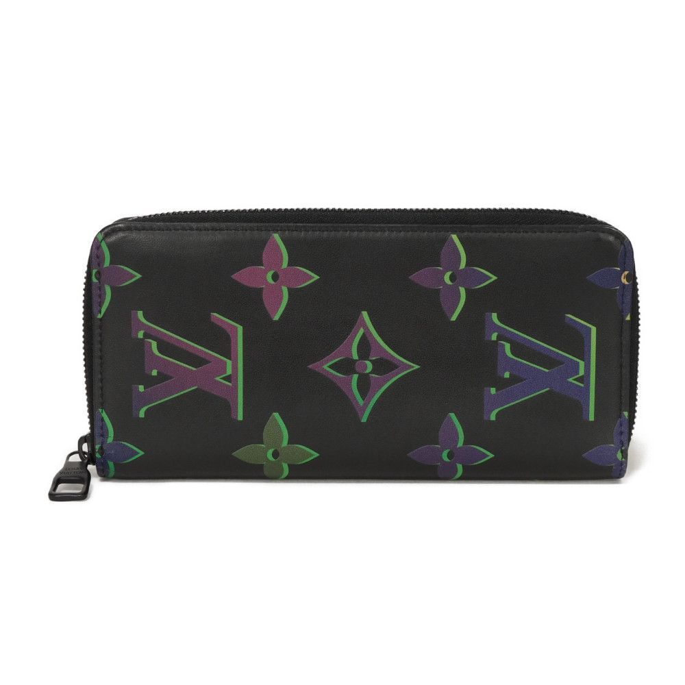 Used 12564 Zippy Wallet Vertical M82368 7940 Japan Exclusive Multicolor RFID Monogram Spotlight Noir Men's from Japan