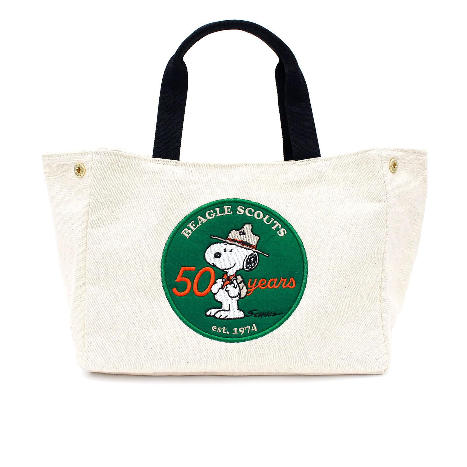 

Snoopy Side Button Mini Tote Bag Canvas Bag PEANUTS PN132 Beagle Scout 50th Natural [Sifre] Women s