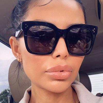 Óculos de Sol Quadrados Oversized Mulher Retrô Preto Óculos de Sol para Dirigir Óculos Femininos Vintage Marca Designer Espelhado Óculos de Sol Óculos