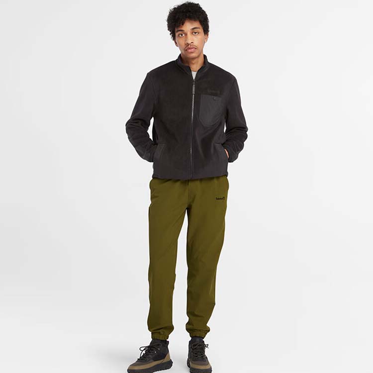 Timberland Solid Logo Drawstring Outdoor Casual Pants Men pants Dark-Olive-Green A5N4X-302
