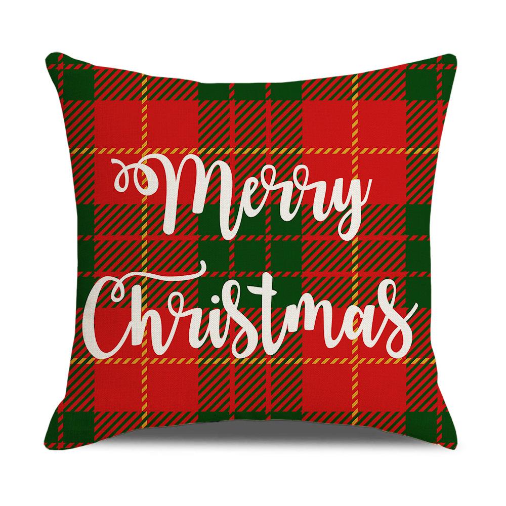 Roter Karomuster Weihnachts-Kissenbezug Leinen Sofa Kissenbezug Büro Kissenbezug Neuer Stil