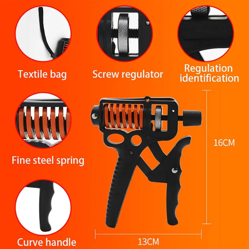 5-165kg Adjustable Size Heavy Hand Grip Strengthener Finger Expander Arm Wrist Forearm Trainers Fitness Steel Spring Exercise