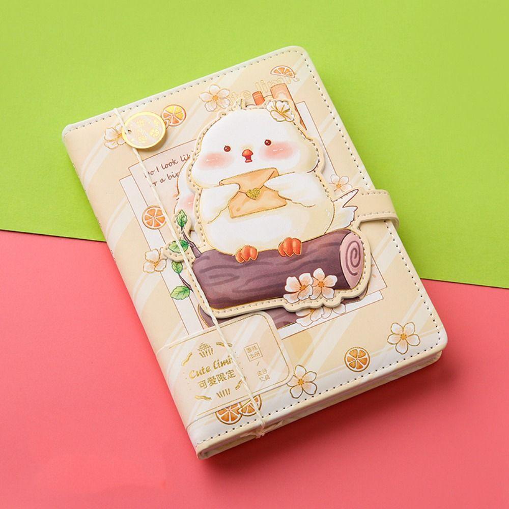 Magnetic Buckle Rabbit Note Paper Cartoon Notepad Memorandum PU Leather Palm Notebook Students