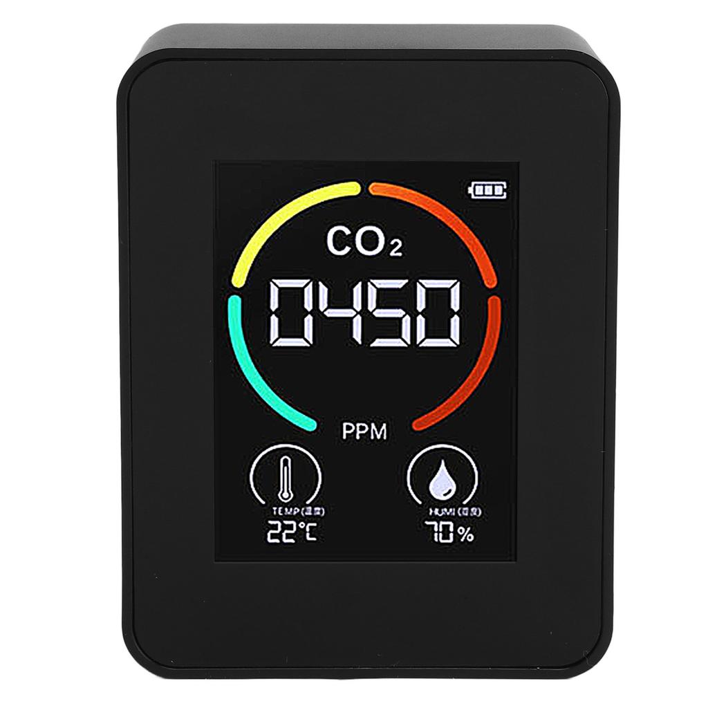 Air Quality Detector 3 in 1 Portable Large Color Display Accurate CO2 Temperature Humidity Tester for Home School