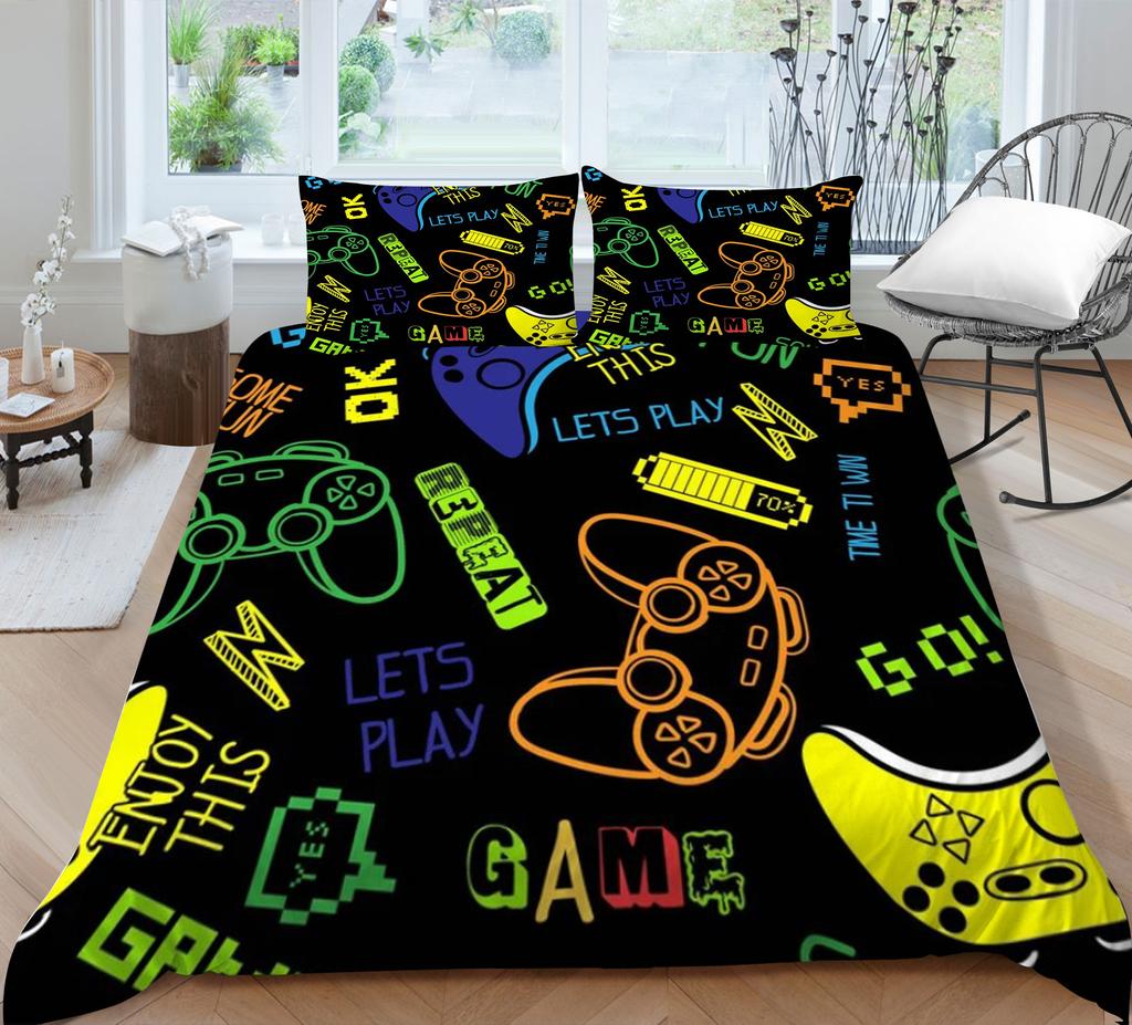 3D Game Controller Bedding Set Player Down Duvet Cover 2/3 Pieces Boy Bedding Set AU140 * 210 Full Size Soft Bedroom Decoration
