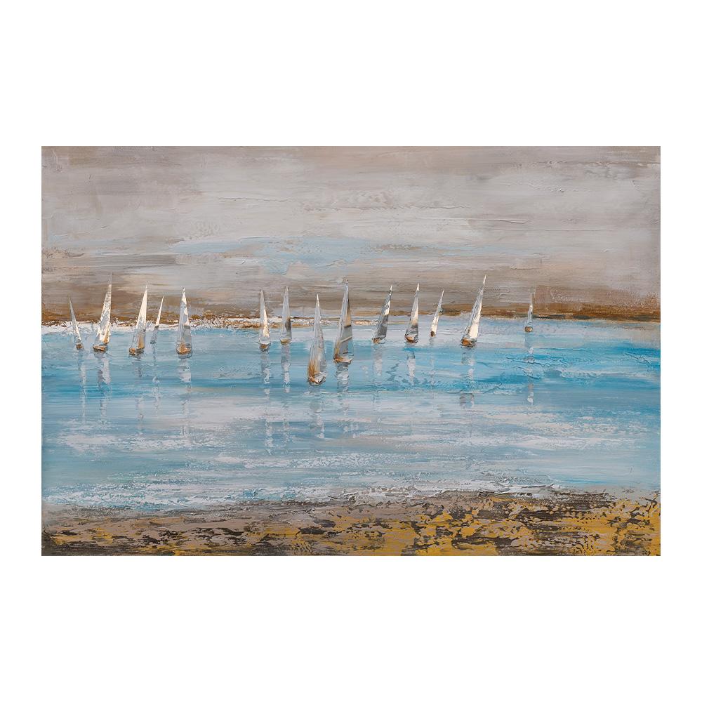 Vintage Ship Sailing Retro Nordic Canvas Poster Painting Boat At Sea Wall Art Pictures for Living Room Bedroom Office Decor