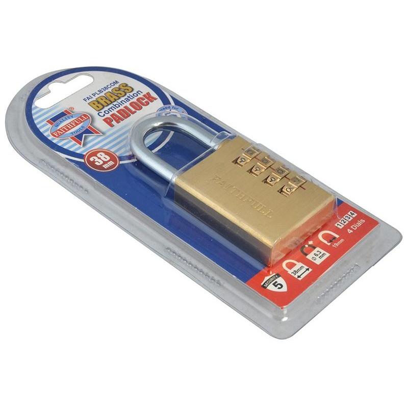 Faithfull Brass Combination Padlock