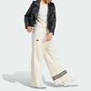 Adidas Originals Adicolor Neuclassics Striped Logo Embroidered Elastic Waist Wide Leg Knit Sweatpants Women Bottoms Miracle-White IM1834