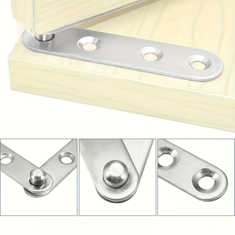 6 PCS Heavy-Duty 360° Rotating Concealed Hinges, Stainless Steel Flush-Mounted Fittings for Cabinets & Doors