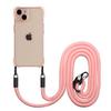 For iPhone 15 Slim-Fit Phone Cover Four Corners Anti-drop TPU Case with Hanging Rope