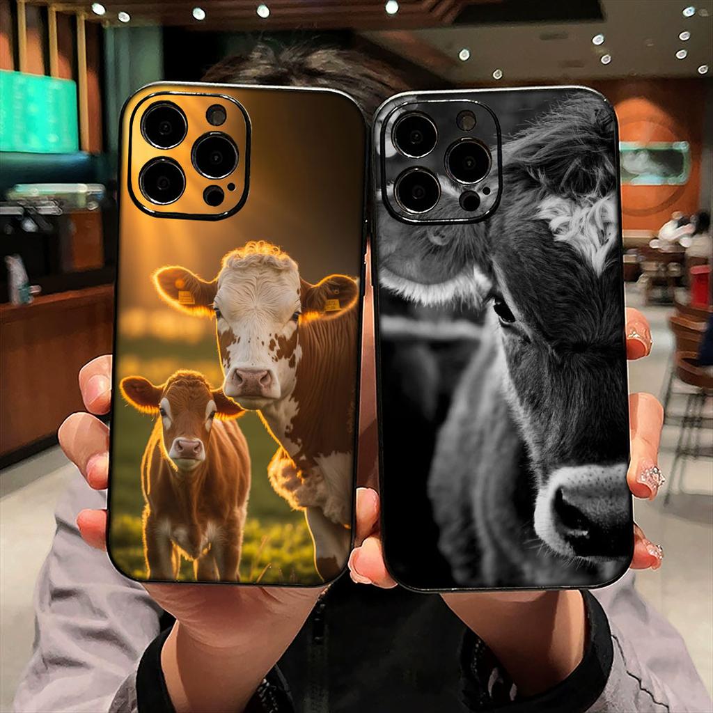 Funda Coque Cover for OPPO A80 A60 A40 A38 A79 A16 A17 A58 A78 A94 A95 A57 A15 A74 A53 A96 A98 Phone Case Cow Print Wallpaper