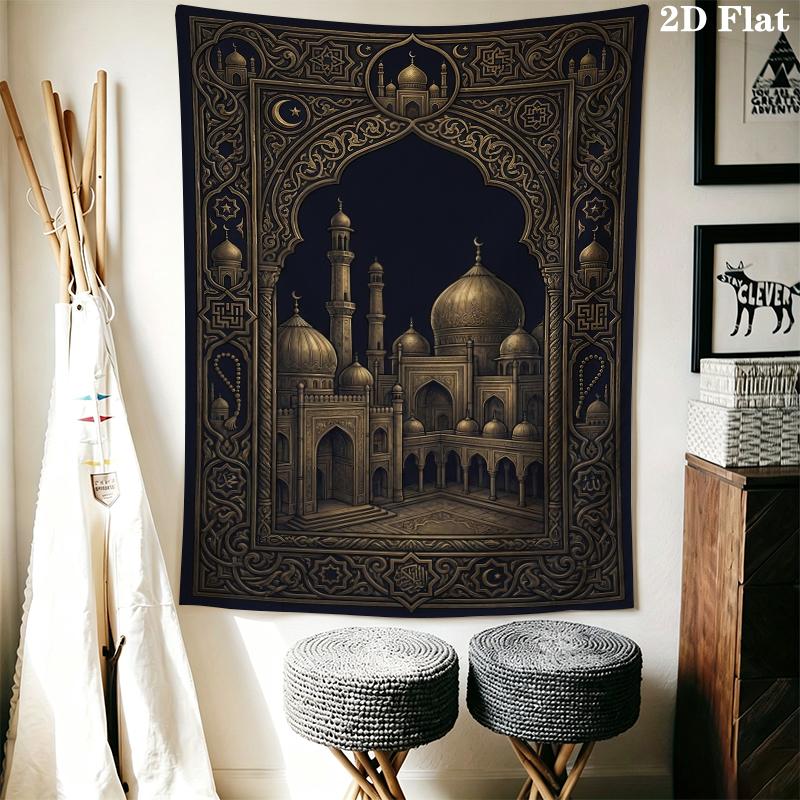 Muslim Wall Tapestry Aesthetic Wall Hanging Printed Fabric Blanket Decorative Tapestries for Bedroom Living Room Home Decor