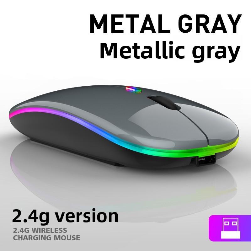 Rechargeable Wireless Bluetooth Mouse, Silent LED Optical Computer Mouse, Ergonomic Laptop Mouse for Gaming, 1600 DPI
