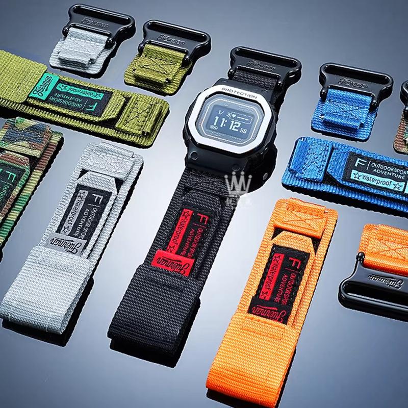 Nylon-Canvas-Uhr mit Für Casio Herzfrequenz-Quadrat 3516 DW-H5600MB modifiziertes Sport-wasserdichtes atmungsaktives Uhrenarmband