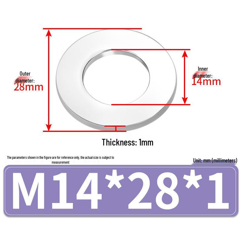 Jin Juntai Thick & Thin Stainless Steel Flat Washer, Round M10-M36