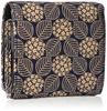 Indenya Women's Bifold Wallet with Bill Compartment, Navy Blue Deerskin and White Lacquer, Hydrangea Pattern, 2204-14-174