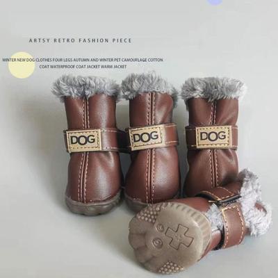 4PCS/Set Anti-slip Winter Pet Dog Shoes Waterproof Pet Supplies Creative Warm Snow Boots