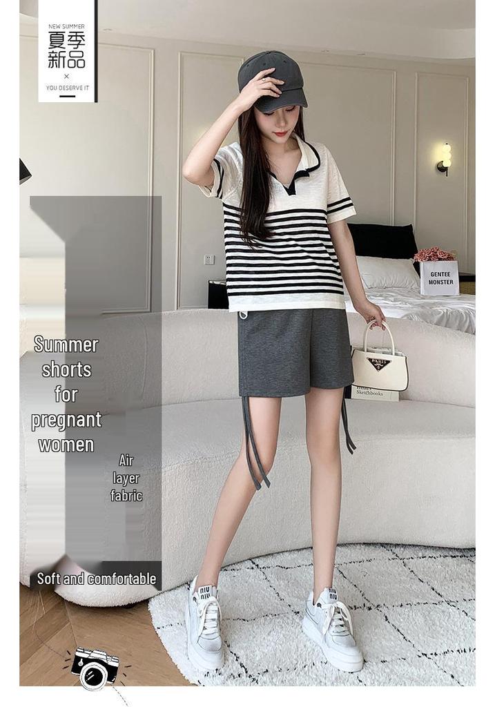 Vielseitige Sommer-Umstands-Low-Waist-Shorts mit Kordelzug, Falten und sportlichem Design