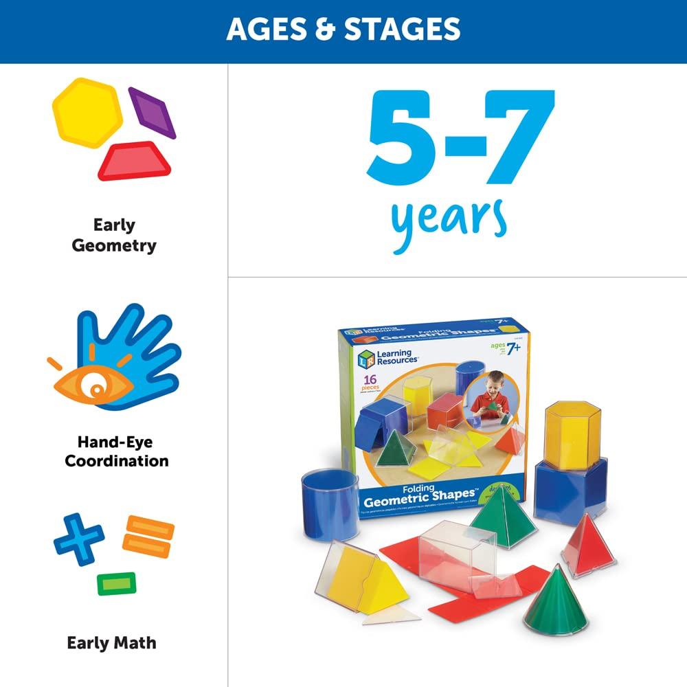 Learning Resources Folding Geometric Shapes(TM) Transparent 3D Shapes & Folding Diagrams LER 0921