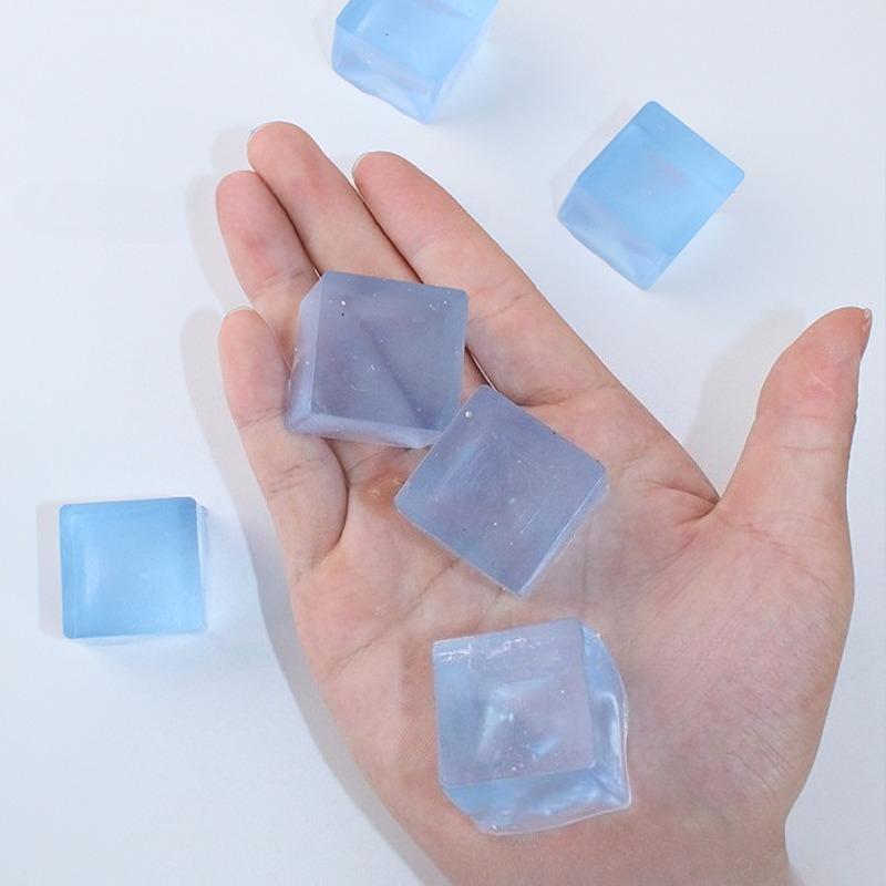 Cute Ice Cube Squishy Squeeze Toys Release Stress Transparent Small Ice Block Fidget Toy Mini Squeezing Toy Christmas Gifts