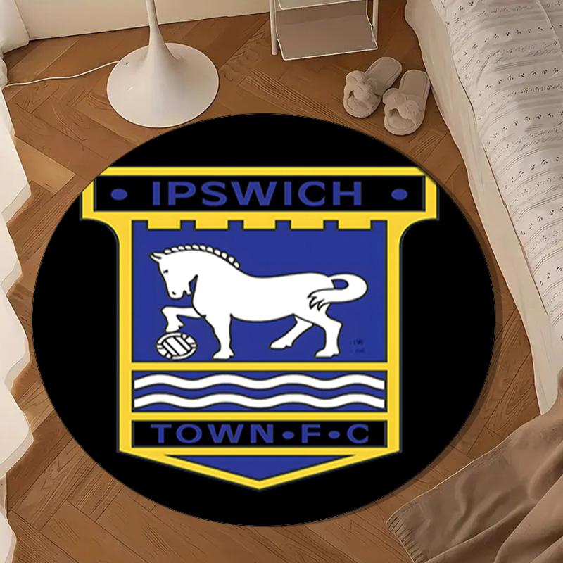 FC Ipswich Crest Round mat Home Decor, Chair rug For livingroom,Bedroom, doormat home decor Birthday Gift Christmas Gifts