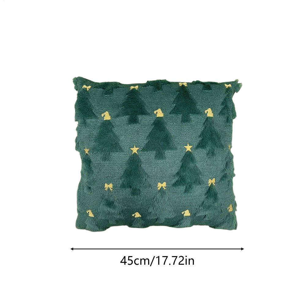 

Christmas Cushion Pillow Cover 18x18 Inch Machine Washable Christmas Festive Plush Pillow Cover For Living Room Bed Sofa Bedroom зелений